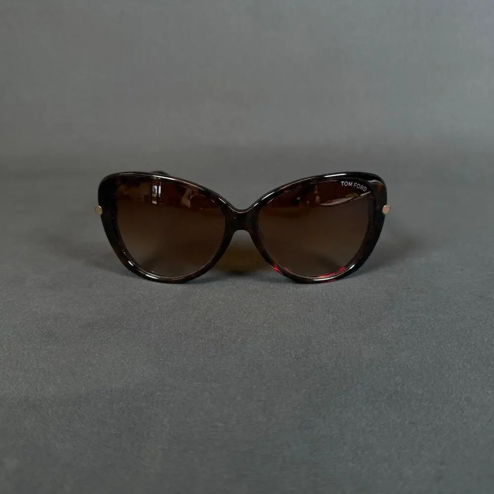 Tom Ford Linda TF324 52F 59-14 135 Tortoise Brown Lens Sunglasses Italy w case